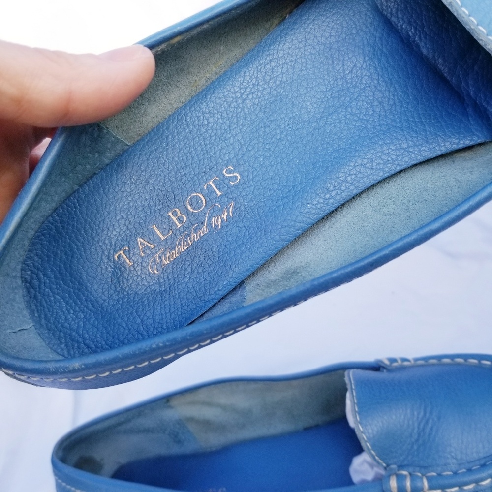 Talbot's , Cornflower Blue, soft leather flat loafers - Picture 4 of 5